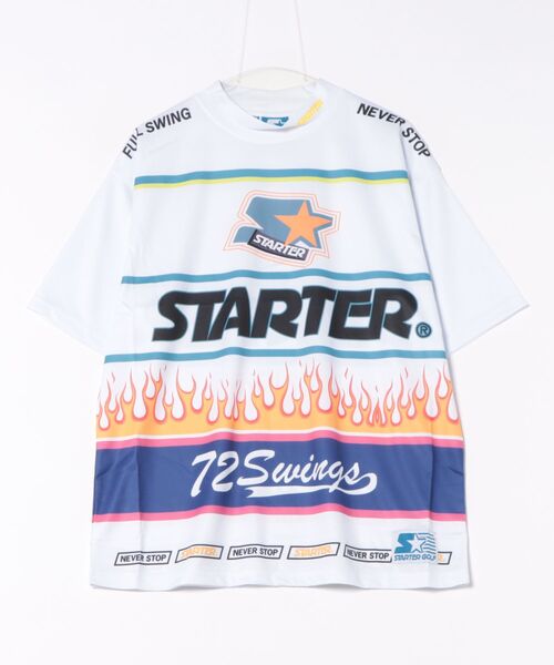 STARTER(スターター)の「/STARTER GOLF/スターターゴルフ ロゴファイヤーパターンモックネック半袖Tシャツ SG-123002(Tシャツ/カットソー・メンズ・ブラック/ピンク/ホワイト・L/XL/M)」の8枚目の写真