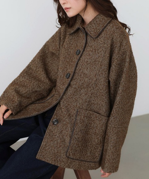 Post Overalls ヘリンボーン ツイード カバーオール セール】ヘリンボーンツイードカバーオールジャケット（その他アウター