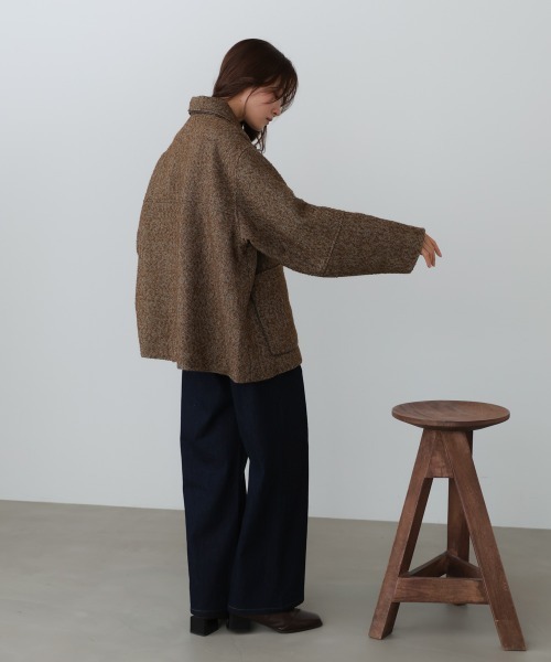 Bab（バブ）の「ヘリンボーンツイードカバーオールジャケット（その他アウター・レディース・チャコールグレー/ブラウン・M）」の14枚目の写真