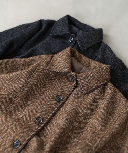 セール】ヘリンボーンツイードカバーオールジャケット（その他アウター