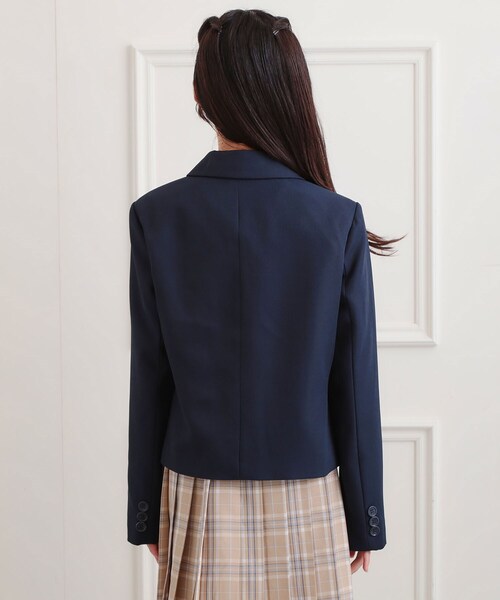 PINK-latte（ピンクラテ）の「【2026年入卒・セレモニー・卒服】クロップドダブルジャケット（テーラードジャケット・キッズ・ブラック/ネイビー・15 /16）」の6枚目の写真