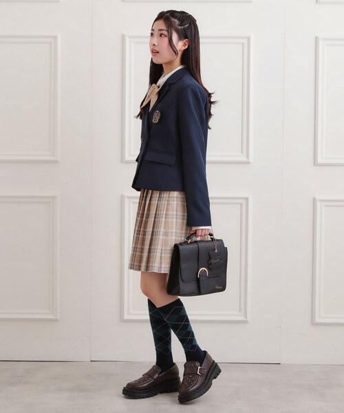 PINK-latte（ピンクラテ）の「【2026年入卒・セレモニー・卒服】クロップドダブルジャケット（テーラードジャケット・キッズ・ブラック/ネイビー・15 /16）」の19枚目の写真