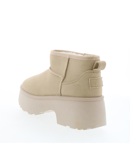 JELLY BEANS(ジェリービーンズ)の「厚底ムートンショートブーツ(210-57378)JELLY BEANS(ジェリービーンズ)(ブーツ・レディース・ベージュ/ブラック/キャメル・L/M/S/LL)」の8枚目の写真