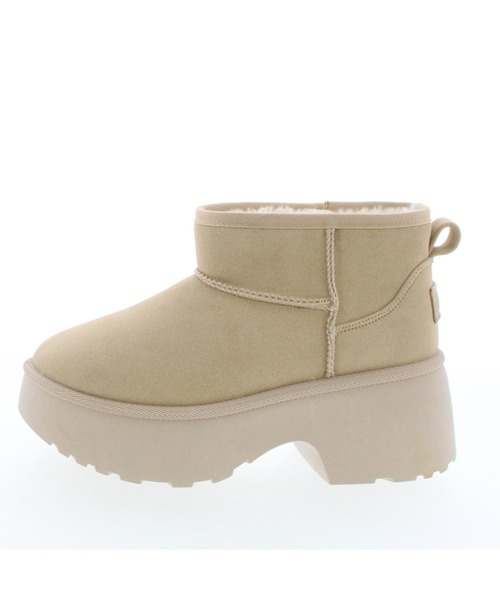 JELLY BEANS(ジェリービーンズ)の「厚底ムートンショートブーツ(210-57378)JELLY BEANS(ジェリービーンズ)(ブーツ・レディース・ベージュ/ブラック/キャメル・L/M/S/LL)」の7枚目の写真