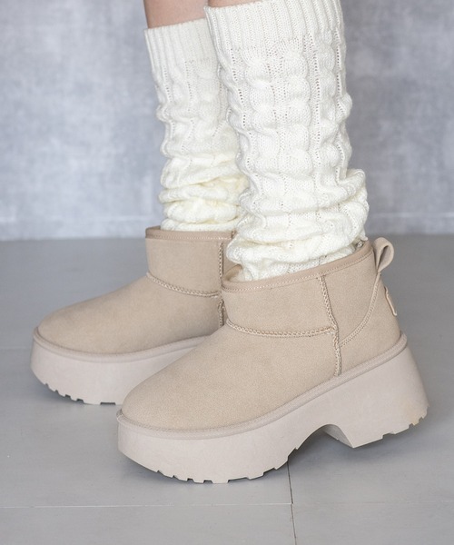 JELLY BEANS(ジェリービーンズ)の「厚底ムートンショートブーツ(210-57378)JELLY BEANS(ジェリービーンズ)(ブーツ・レディース・ベージュ/ブラック/キャメル・L/M/S/LL)」の16枚目の写真