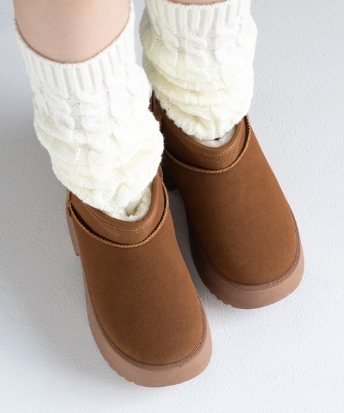 JELLY BEANS(ジェリービーンズ)の「厚底ムートンショートブーツ(210-57378)JELLY BEANS(ジェリービーンズ)(ブーツ・レディース・ベージュ/ブラック/キャメル・L/M/S/LL)」の19枚目の写真