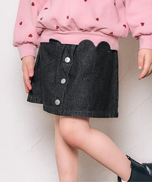 apres les cours(アプレレクール)の「【ジュニア対応】ハートポケットインパンツ付きスカート(スカート・キッズ・ベージュ/ピンク/ブラック・80/140/130/120/110/100/90)」の1枚目の写真