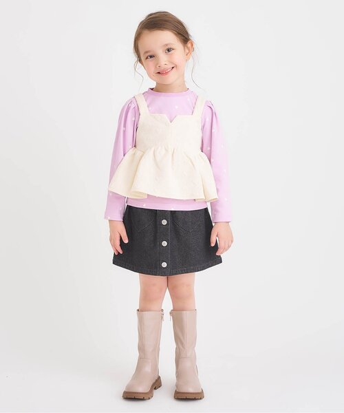 apres les cours(アプレレクール)の「【ジュニア対応】ハートポケットインパンツ付きスカート(スカート・キッズ・ベージュ/ピンク/ブラック・80/140/130/120/110/100/90)」の17枚目の写真