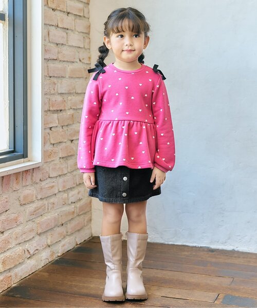 apres les cours(アプレレクール)の「【ジュニア対応】ハートポケットインパンツ付きスカート(スカート・キッズ・ベージュ/ピンク/ブラック・80/140/130/120/110/100/90)」の13枚目の写真