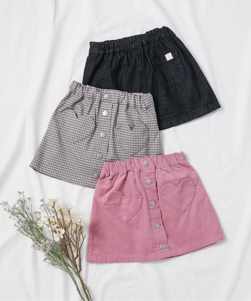 apres les cours(アプレレクール)の「【ジュニア対応】ハートポケットインパンツ付きスカート(スカート・キッズ・ベージュ/ピンク/ブラック・80/140/130/120/110/100/90)」の6枚目の写真