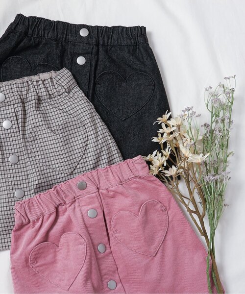 apres les cours(アプレレクール)の「【ジュニア対応】ハートポケットインパンツ付きスカート(スカート・キッズ・ベージュ/ピンク/ブラック・80/140/130/120/110/100/90)」の5枚目の写真