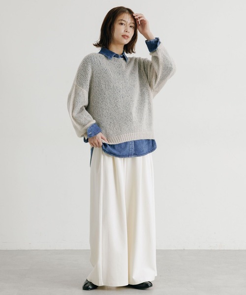 studio CLIP(スタディオクリップ)の「【選べる着丈】デニムシャツ《CLIP denim》(シャツ/ブラウス・レディース・オフホワイト/ブラック/インディゴブルー/ブルー・BIG(L)/REGULAR)」の20枚目の写真