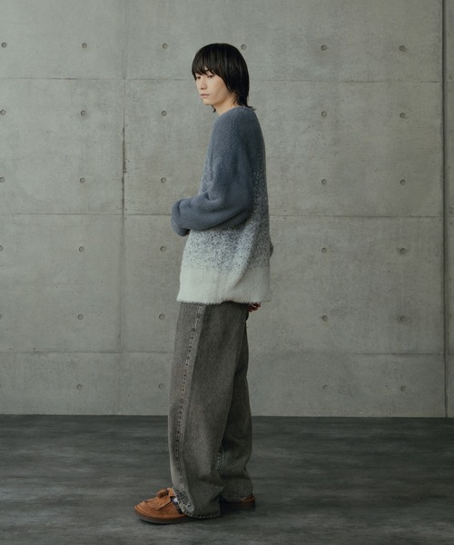 RATTLE TRAP（ラトルトラップ）の「モヘア風Wジャガードグラデーションニット（ニット/セーター・メンズ・ブラック/グレー・M/L）」の11枚目の写真