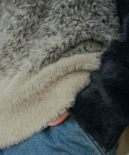 RATTLE TRAP（ラトルトラップ）の「モヘア風Wジャガードグラデーションニット（ニット/セーター・メンズ・ブラック/グレー・M/L）」の19枚目の写真