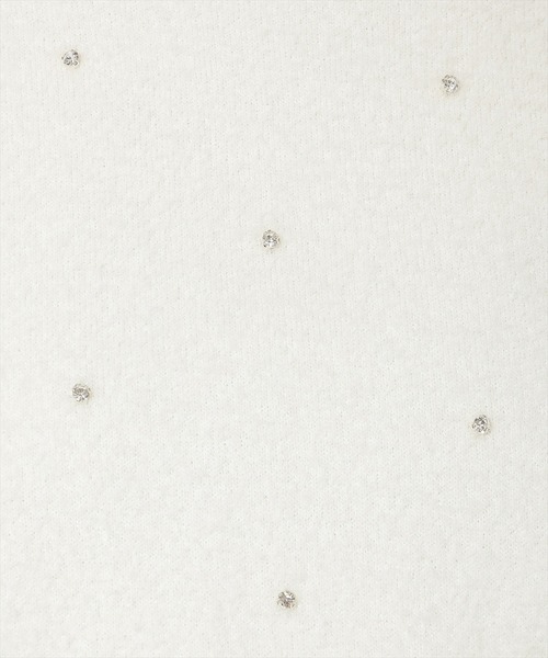 AND COUTURE(アンドクチュール)の「ラメフェザー5分袖ビジュー付きプルオーバー(ニット/セーター・レディース・ライトグレー/ブラック/オフホワイト/ベージュ・FREE)」の9枚目の写真