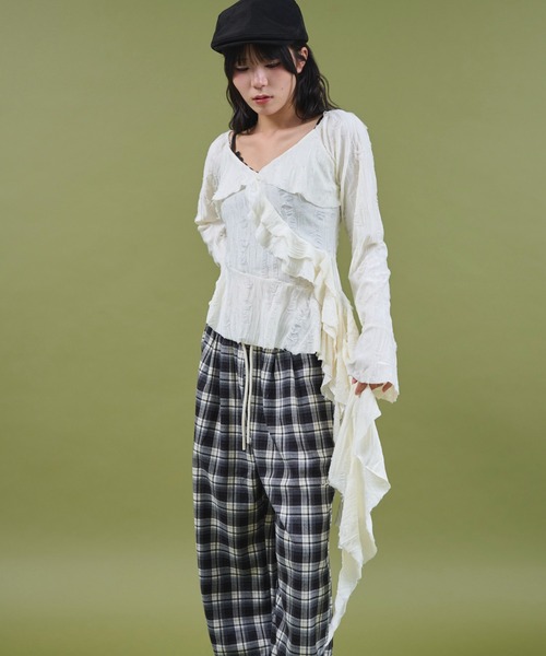 WEGO/【25年秋冬新作】サイドテールデザイントップス（Tシャツ