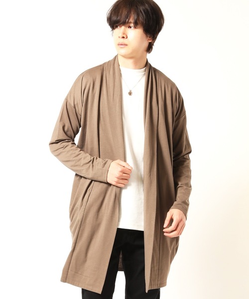 ARCADE（アーケード）の「春服 ストレッチ天竺 ビッグシルエット ロングカーディガン（カーディガン/ボレロ・メンズ・ブラック/グレー/チャコールグレー/ネイビー/モカ/ベージュ系・L/M）」の5枚目の写真