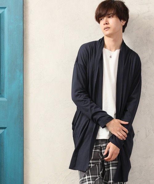 ARCADE（アーケード）の「春服 ストレッチ天竺 ビッグシルエット ロングカーディガン（カーディガン/ボレロ・メンズ・ブラック/グレー/チャコールグレー/ネイビー/モカ/ベージュ系・L/M）」の6枚目の写真