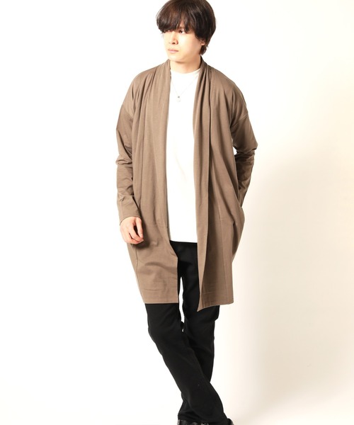 ARCADE（アーケード）の「春服 ストレッチ天竺 ビッグシルエット ロングカーディガン（カーディガン/ボレロ・メンズ・ブラック/グレー/チャコールグレー/ネイビー/モカ/ベージュ系・L/M）」の14枚目の写真