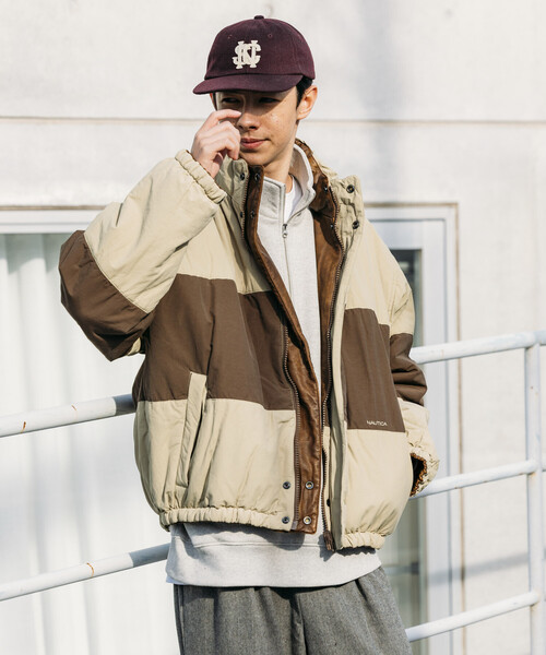 NAUTICA（ノーティカ）の「NAUTICA/ノーティカ レザレッド ナイロン リバーシブル ショート 中綿ブルゾン ビッグシルエット（ブルゾン・メンズ・ブラック/ブラウン・MEDIUM/X-LARGE/LARGE）」の3枚目の写真