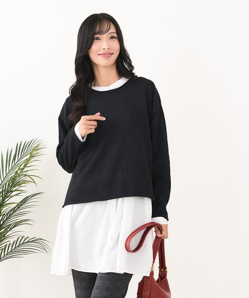 fort point(フォーポイント)の「【C-FORT POINT/フォートポイント】ウォッシャブル ニット プルオーバー(ニット/セーター・レディース・アイボリー/グリーン/ブルー/イエロー/ブラック・ONE SIZE)」の15枚目の写真