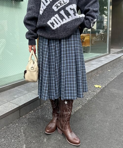 CIAOPANIC(チャオパニック)の「【2サイズ展開】チェックプリーツスカート(スカート・レディース・ブラウン/グレー/グリーン系その他/レッド系その他/レッド・1/0)」の6枚目の写真