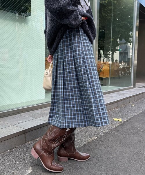 CIAOPANIC(チャオパニック)の「【2サイズ展開】チェックプリーツスカート(スカート・レディース・ブラウン/グレー/グリーン系その他/レッド系その他/レッド・1/0)」の7枚目の写真