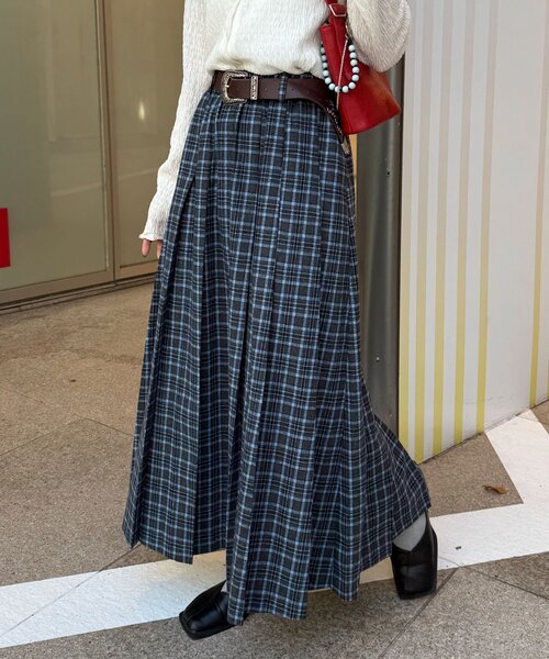CIAOPANIC(チャオパニック)の「【2サイズ展開】チェックプリーツスカート(スカート・レディース・ブラウン/グレー/グリーン系その他/レッド系その他/レッド・1/0)」の9枚目の写真