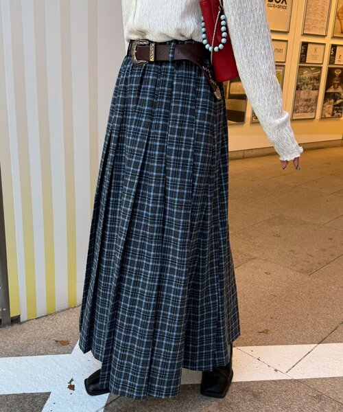 CIAOPANIC(チャオパニック)の「【2サイズ展開】チェックプリーツスカート(スカート・レディース・ブラウン/グレー/グリーン系その他/レッド系その他/レッド・1/0)」の10枚目の写真
