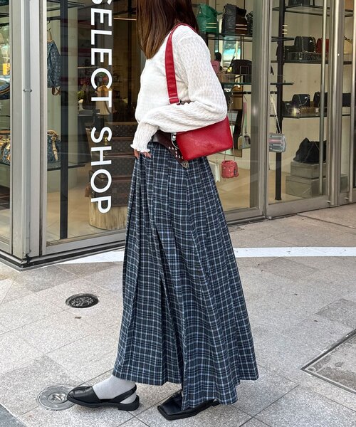 CIAOPANIC(チャオパニック)の「【2サイズ展開】チェックプリーツスカート(スカート・レディース・ブラウン/グレー/グリーン系その他/レッド系その他/レッド・1/0)」の13枚目の写真