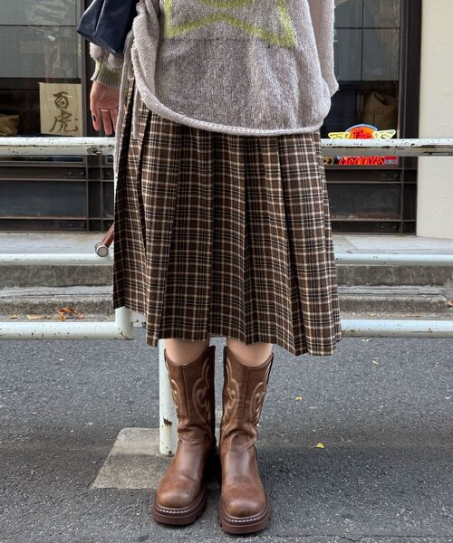 CIAOPANIC(チャオパニック)の「【2サイズ展開】チェックプリーツスカート(スカート・レディース・ブラウン/グレー/グリーン系その他/レッド系その他/レッド・1/0)」の19枚目の写真