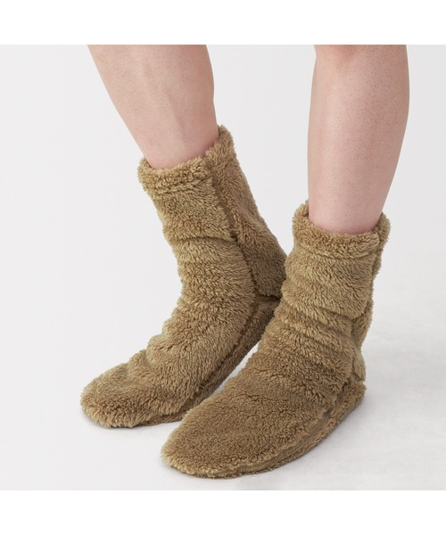 無印良品（ムジルシリョウヒン）の「紳士　足なり直角　再生ポリエステル　ボアフリース　ルームソックス（ソックス/靴下・メンズ・ダークネイビー/ブラウン/ダークグレー/ダークベージュ/カーキ系/ブラウン系・25-27CM）」の10枚目の写真