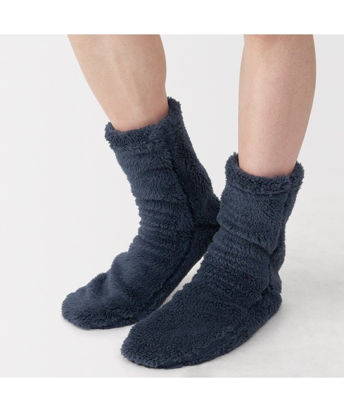 無印良品（ムジルシリョウヒン）の「紳士　足なり直角　再生ポリエステル　ボアフリース　ルームソックス（ソックス/靴下・メンズ・ダークネイビー/ブラウン/ダークグレー/ダークベージュ/カーキ系/ブラウン系・25-27CM）」の12枚目の写真