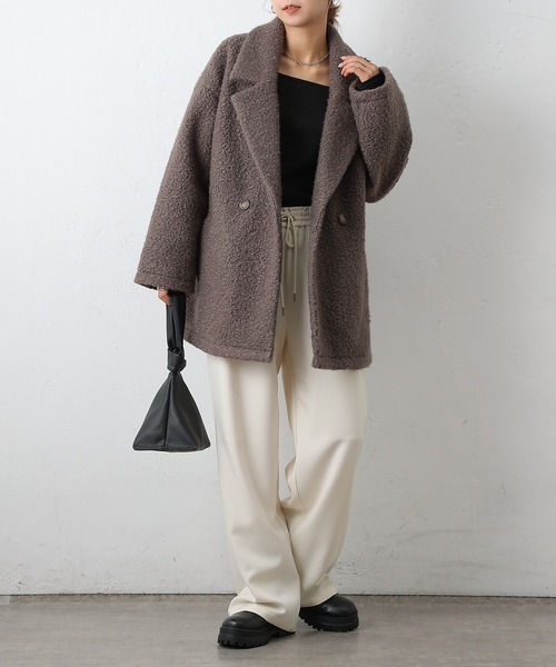 セール】ダブルテーラードジャケットコート（ピーコート）｜COLONY