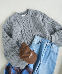 FREAK'S STORE | 限定展開 ビックシルエット ケーブルニット プルオーバー(ニット/セーター)