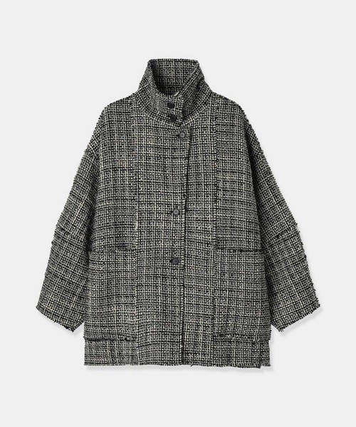 【新品未使用】louren tweed half coat louren/ローレン】tweed half coat/ツイードハーフコート（その他