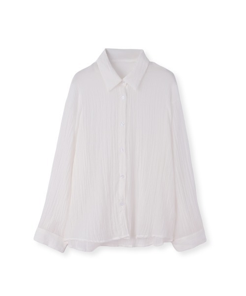 marjour（マージュール）の「WRINKLE SHEER SHIRTS（シャツ/ブラウス・レディース・ブラウン/オフホワイト・M）」の9枚目の写真