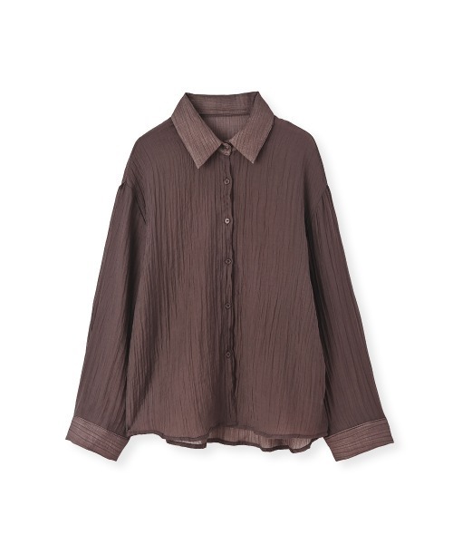 marjour（マージュール）の「WRINKLE SHEER SHIRTS（シャツ/ブラウス・レディース・ブラウン/オフホワイト・M）」の10枚目の写真
