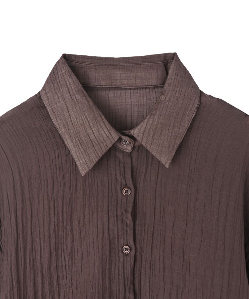 marjour（マージュール）の「WRINKLE SHEER SHIRTS（シャツ/ブラウス・レディース・ブラウン/オフホワイト・M）」の12枚目の写真