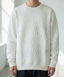 A'GEM/9 × .kom 『BENUSTA /ベヌスタ』WAVE JACQUARD CREWNECK SWEAT/ウェーブジャカード クルーネックスウェット