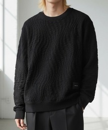 A'GEM/9 × .kom 『BENUSTA /ベヌスタ』WAVE JACQUARD CREWNECK SWEAT/ウェーブジャカード クルーネックスウェット