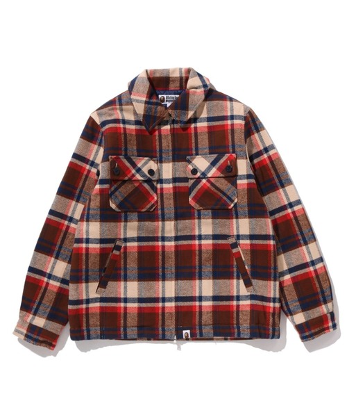 A BATHING APE チェック柄ジャケット S BAPE CHECK CPO ZIP JACKET（ブルゾン）｜A BATHING APE（アベイシング