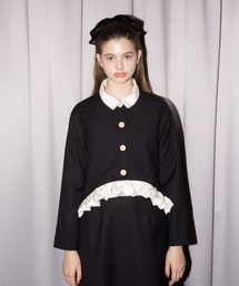 idem（イデム）の「blooming frill jacket / フリルデザインジャケット【セットアップ着用可能】（ノーカラージャケット）」