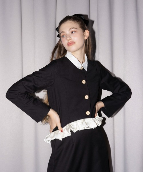 idem フリルデザイン　ジャケット セール】blooming frill jacket / フリルデザインジャケット