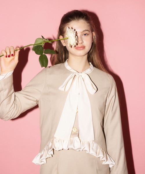 unminou フリル ジャケット unminou フリル ジャケット unminou ラッフルフリルジャケット(IVORY)