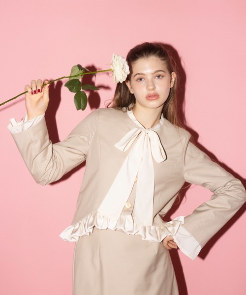 blooming frill jacket / フリルデザインジャケット【セットアップ着用