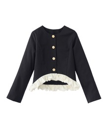 idem（イデム）の「blooming frill jacket / フリルデザインジャケット【セットアップ着用可能】（ノーカラージャケット）」