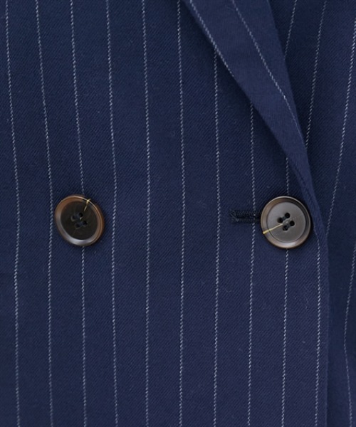 7days Life Styling（セブンデイズライフスタイリング）の「ストライプ柄ウール調ジャコット（オーバーシルエット）<大きいサイズ有>（テーラードジャケット・レディース・チャコールグレー/ネイビー・S/M/L/LL/3L）」の9枚目の写真