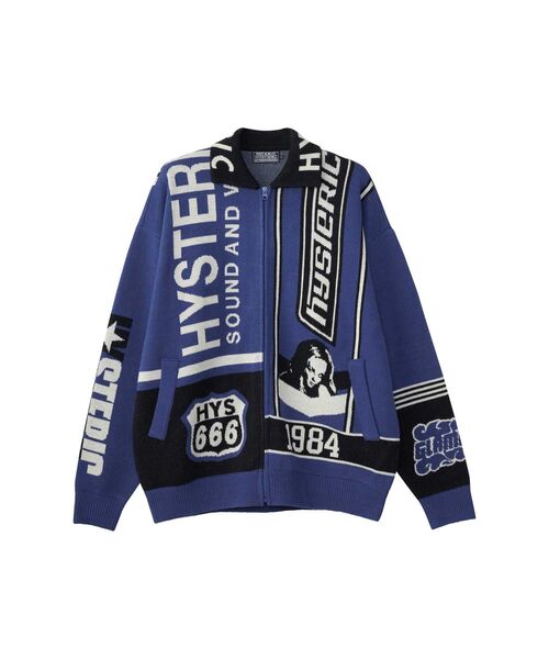 極美品✨ヒステリックグラマー ブルゾン アウター ヒスガール 伸縮性 青 ブルー HYSTERIC GLAMOUR（ヒステリックグラマー）の「SOUND AND VISIONジャ