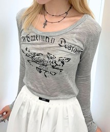 Judin（ジュディン）の「Vintage print sheer long Tee【JD】（Tシャツ/カットソー）」